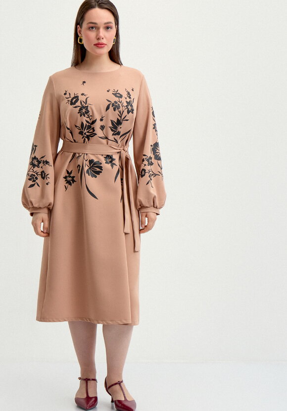 Платье с цветочным принтом А-силуэта шир.  580, рис. 4