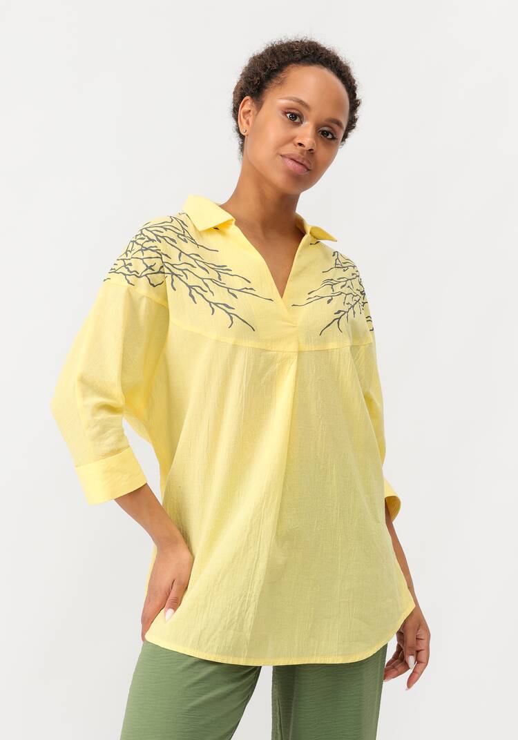 Блуза с принтом по плечам шир.  750, рис. 16