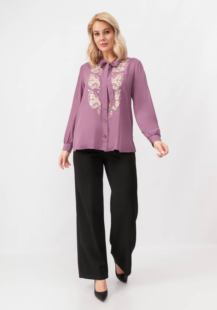 Блуза с цветочным принтом на груди шир.  750, рис. 7