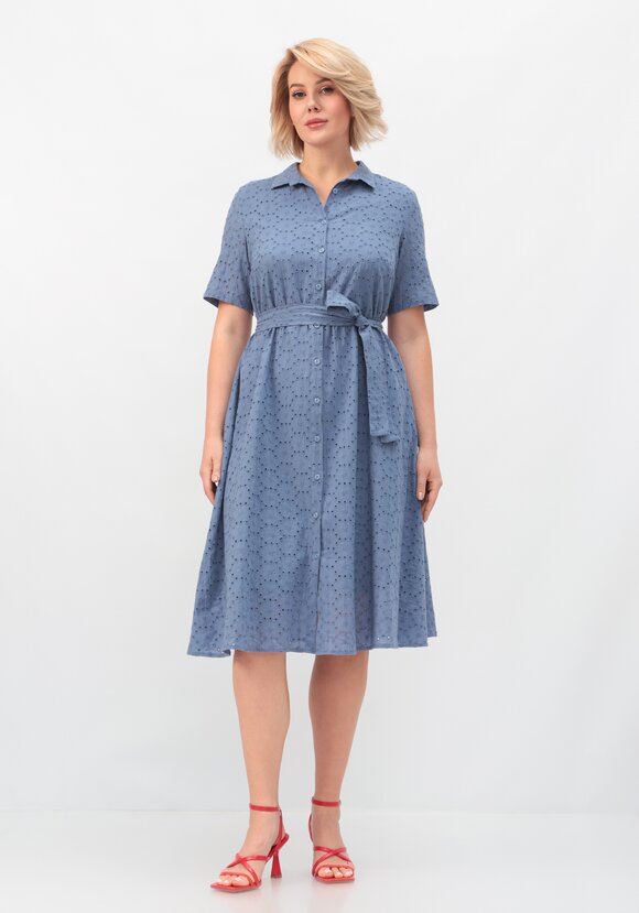 Платье из хлопка с поясом шир.  580, рис. 45