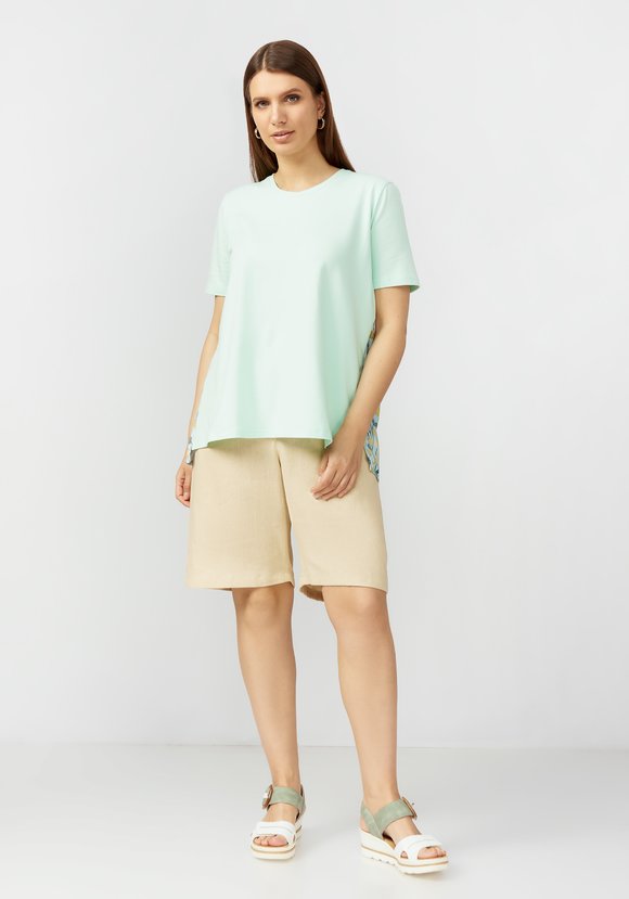 Блуза в комбинации из двух тканей шир.  580, рис. 2