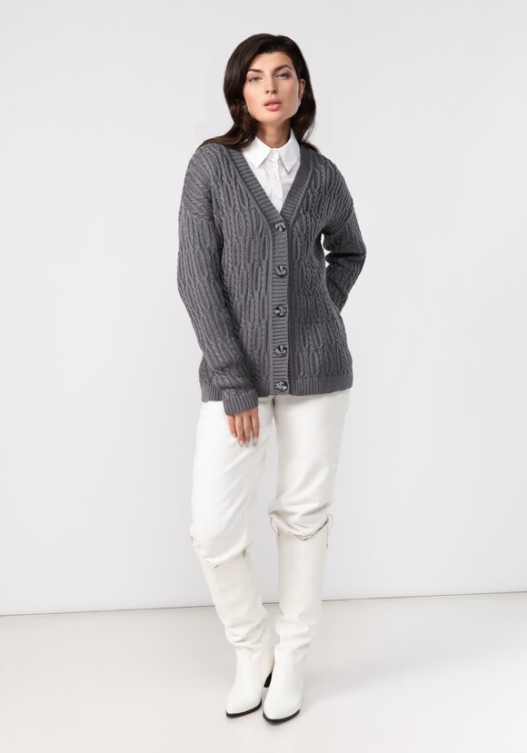 Кардиган удлиненный с объемными косами шир.  580, рис. 13