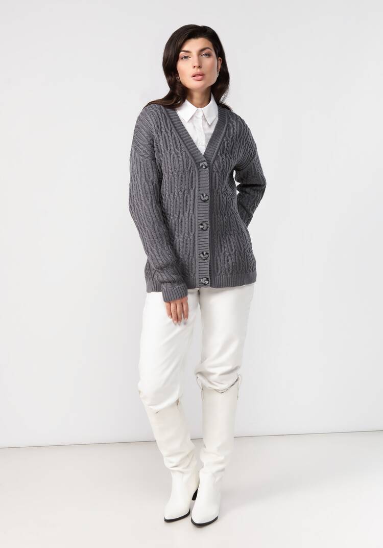 Кардиган удлиненный с объемными косами шир.  750, рис. 13