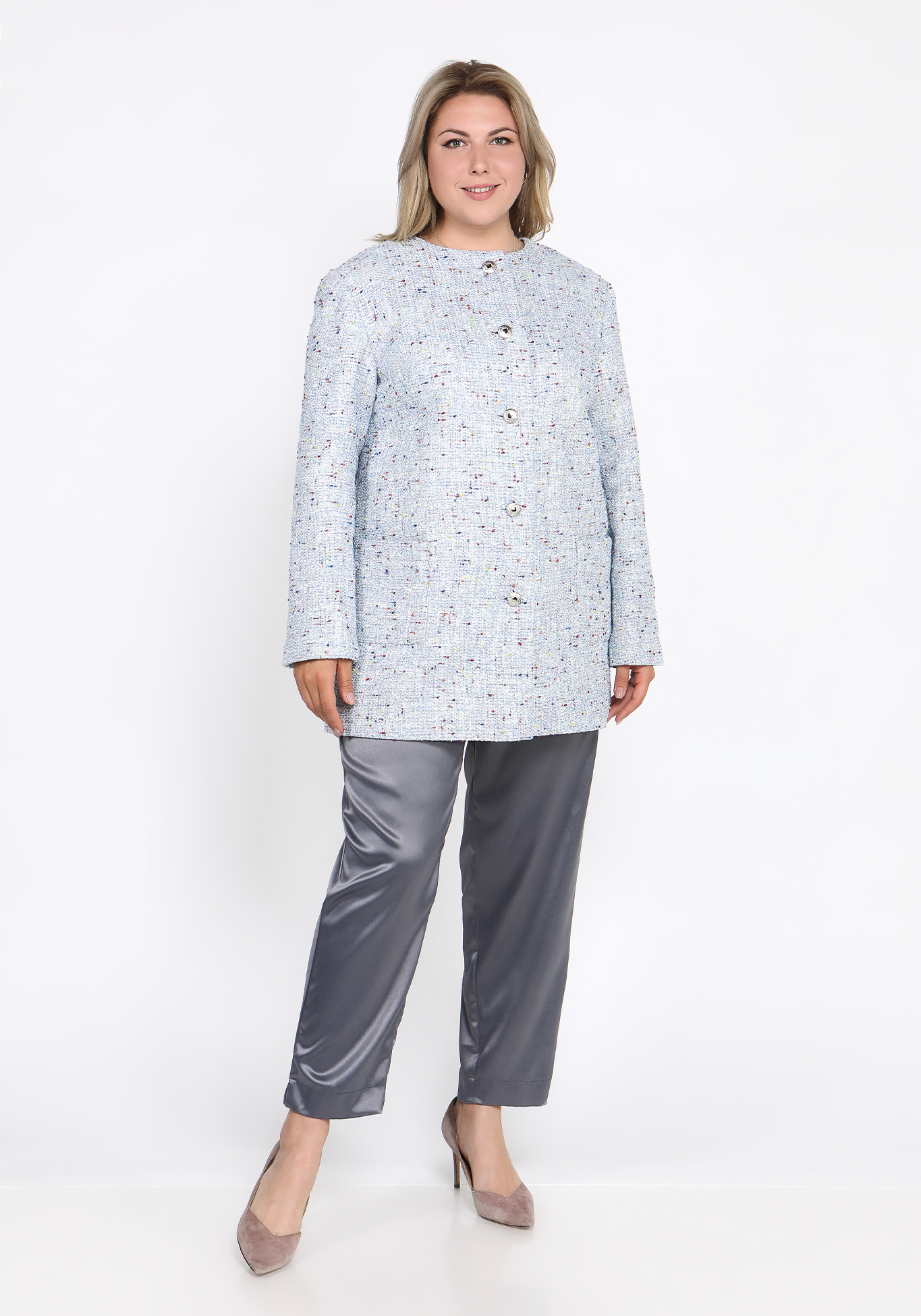 Пиджак удлиненный "Лейла" Bel Fiore, размер 50, цвет голубой - фото 2