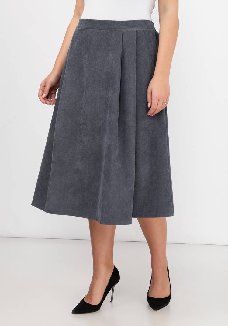 Юбка свободного кроя вельветовая с карманами шир.  750, рис. 4