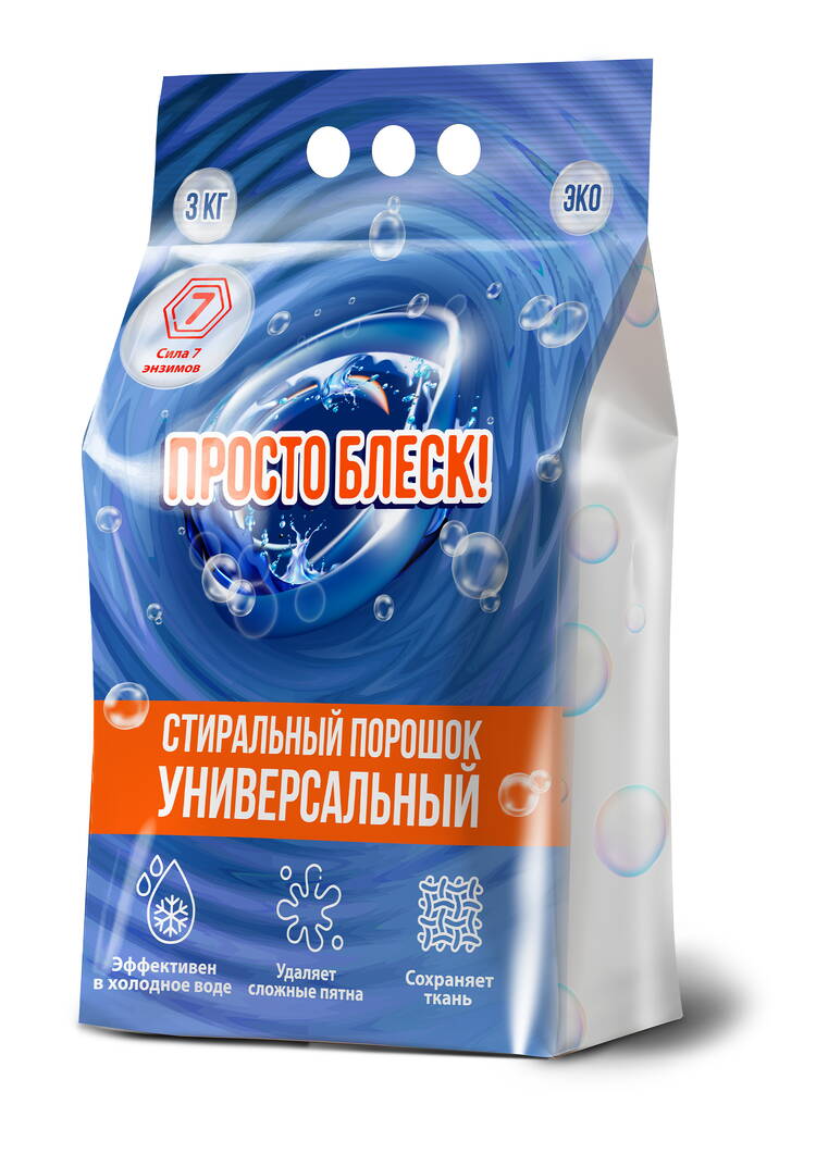 Порошок Просто Блеск, 3 кг + 3 кг подарок шир.  750, рис. 2