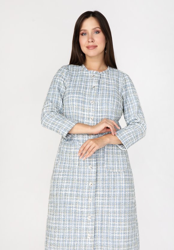 Платье на пуговицах полуприталенное шир.  580, рис. 7