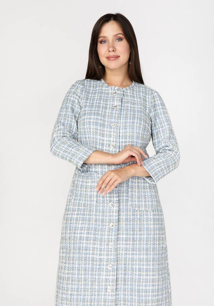 Платье на пуговицах полуприталенное шир.  750, рис. 7