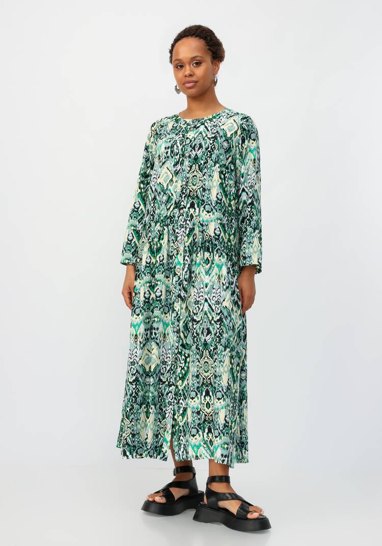 Платье с цветочным принтом свободного кроя шир.  750, рис. 11