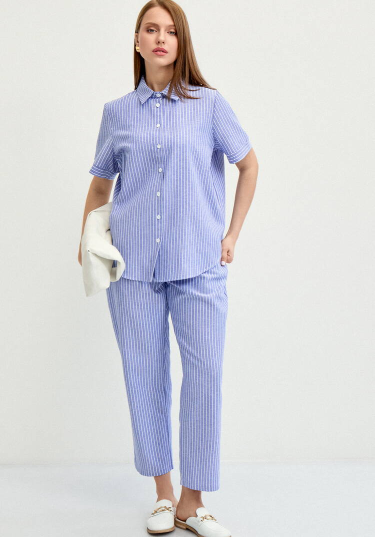 Блуза на пуговицах в вертикальную полоску шир.  750, рис. 18