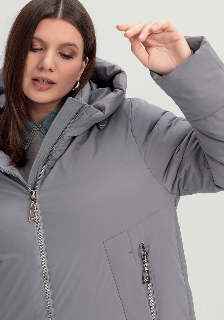 Пуховик с боковыми карманами на молнии шир.  750, рис. 36