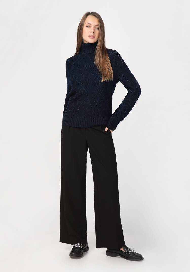 Свитер женский в технике араны с метанитью шир.  750, рис. 10