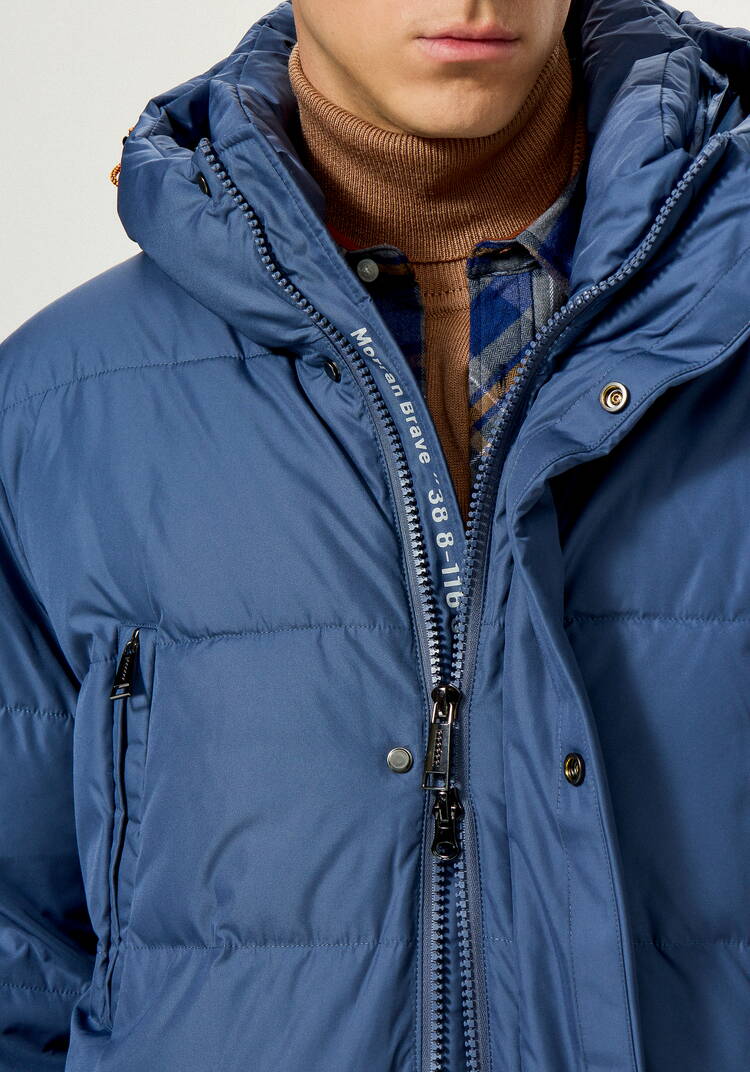 Пуховик стеганый с капюшоном и карманами шир.  750, рис. 15