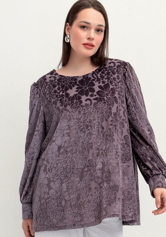 Блуза с цветами из бархата шир.  580, рис. 9