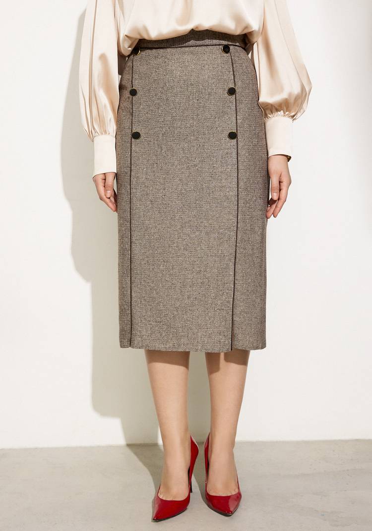 Юбка с отделкой кантом и пуговицами шир.  750, рис. 6