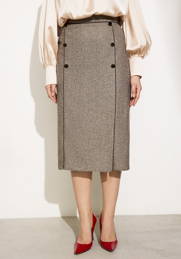 Юбка с отделкой кантом и пуговицами шир.  580, рис. 6