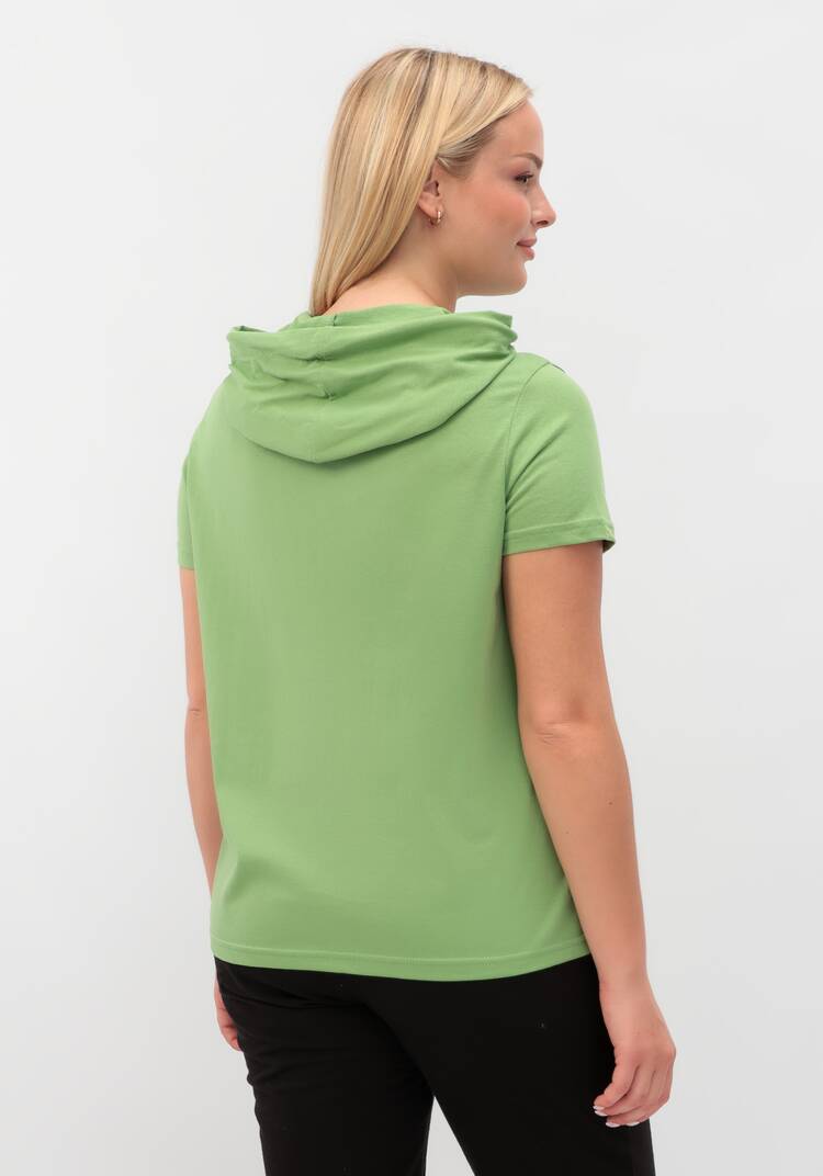 Футболка с капюшоном и лаконичным принтом шир.  750, рис. 3