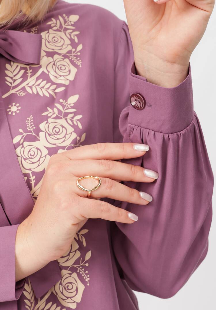 Блуза с цветочным принтом на груди шир.  750, рис. 5