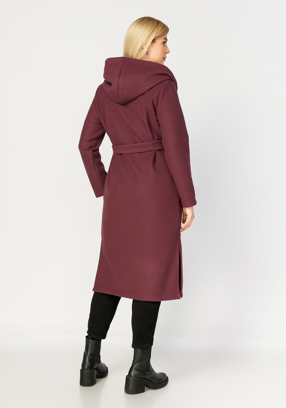 Пальто удлиненное с поясом и капюшоном шир.  580, рис. 3