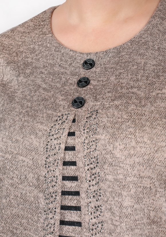 Блуза с пуговицами и узором из страз шир.  580, рис. 19