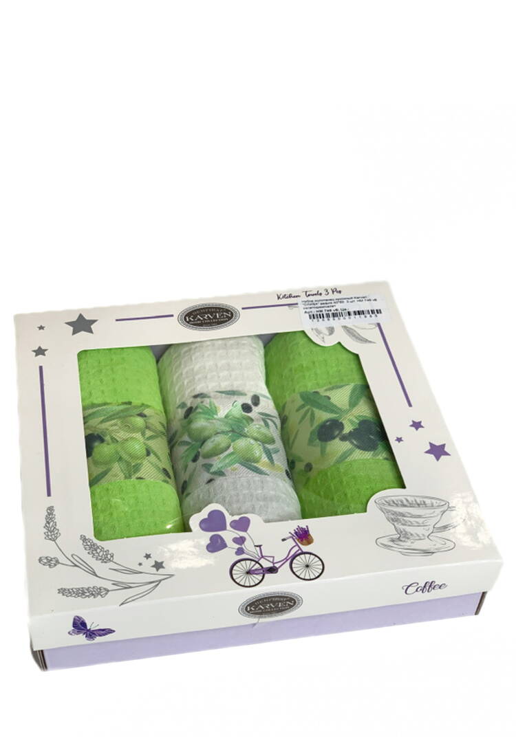 Полотенца вафельные в коробке, 3 шт. шир.  750, рис. 2