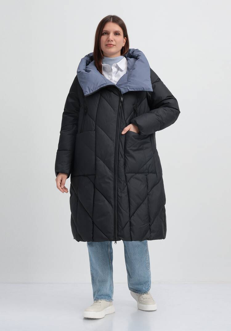 Пуховик с асимметричной молнией шир.  750, рис. 19