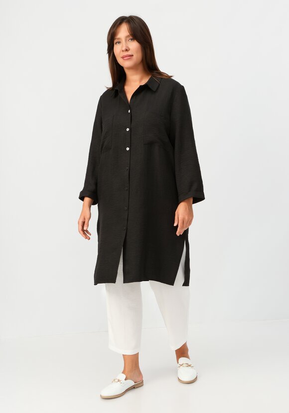 Туника с контрастными пуговицами на поясе шир.  580, рис. 17