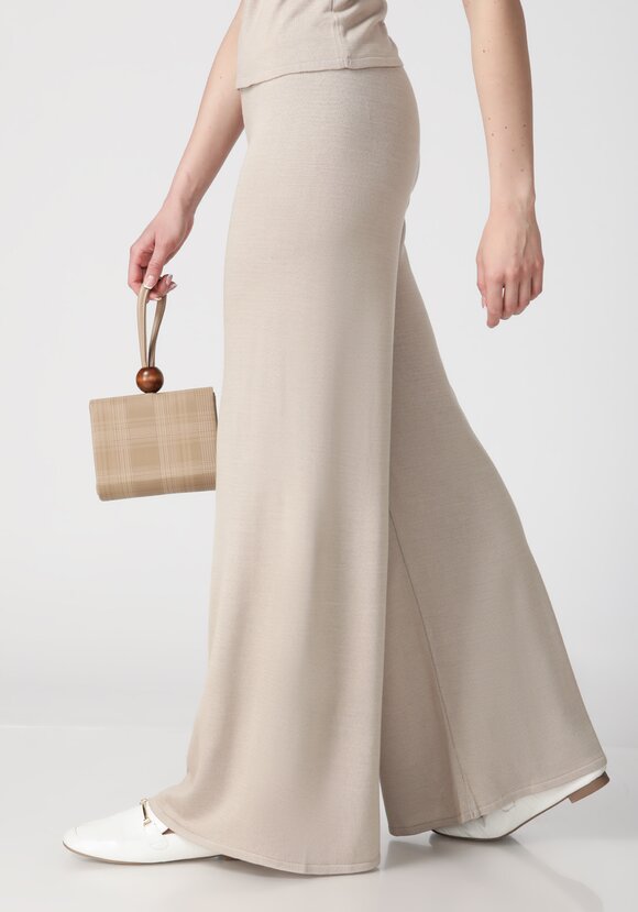 Брюки однотонные высокой посадки шир.  580, рис. 5