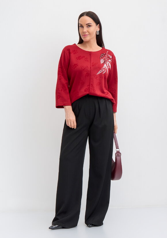 Джемпер с округлым вырезом и принтом шир.  580, рис. 1