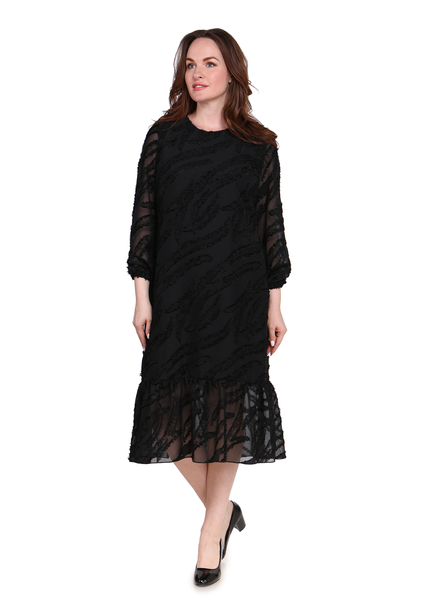 Платье "Изящная грация" Victoria, размер 48, цвет чёрный - фото 1