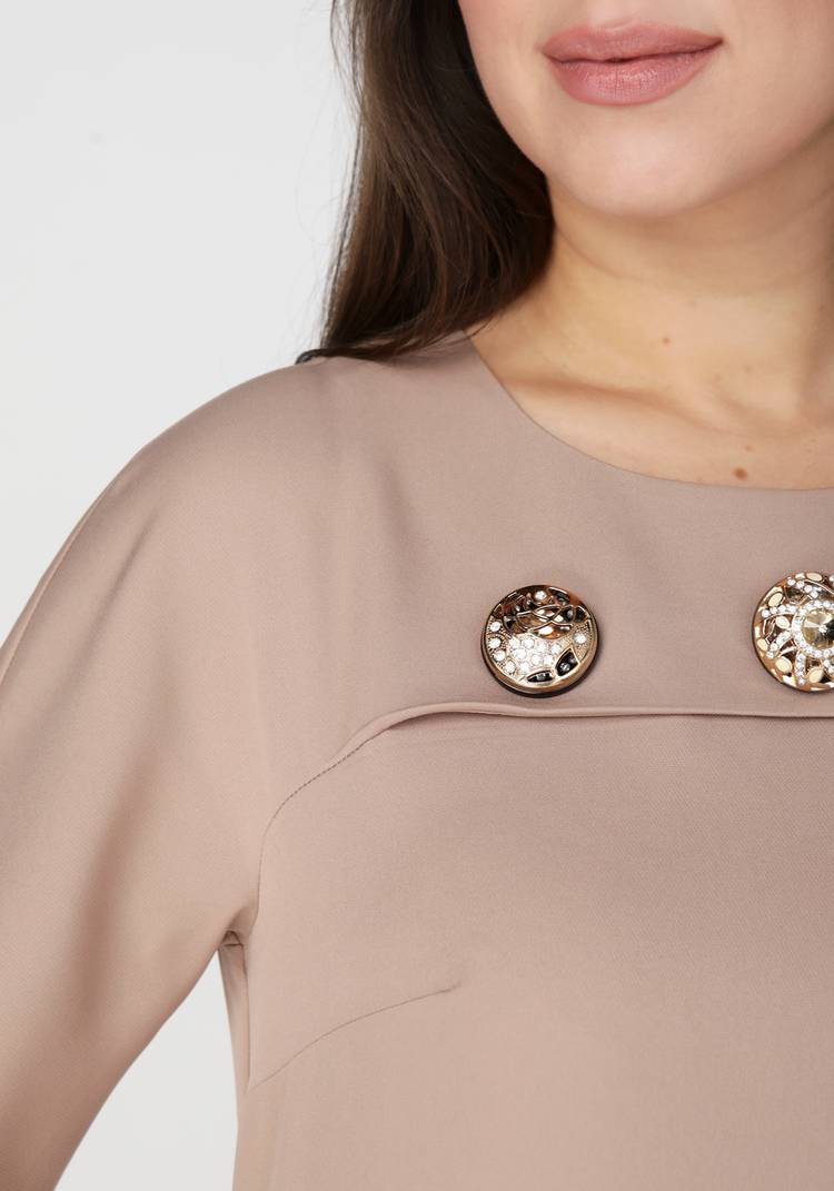 Платье с декором из пуговиц шир.  750, рис. 4