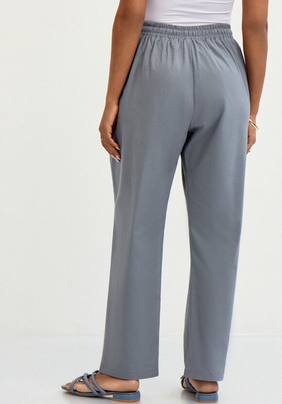 Брюки прямые изо льна с карманами шир.  580, рис. 11