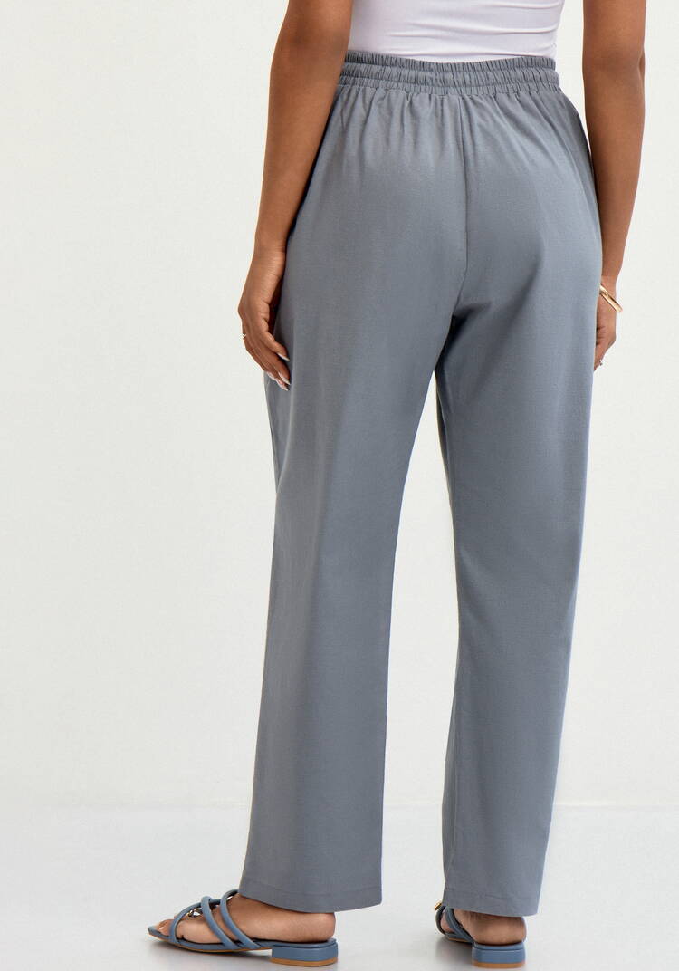 Брюки прямые изо льна с карманами шир.  750, рис. 11