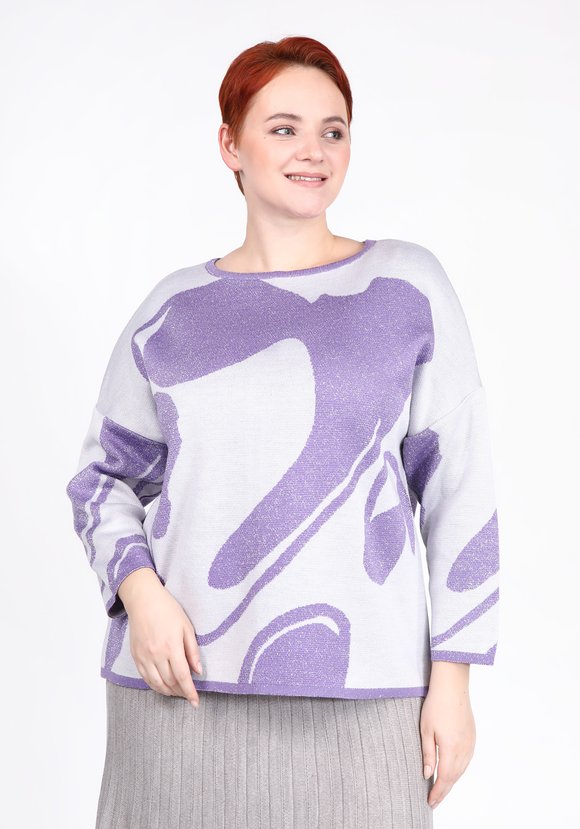 Джемпер с принтом абстракция шир.  580, рис. 16