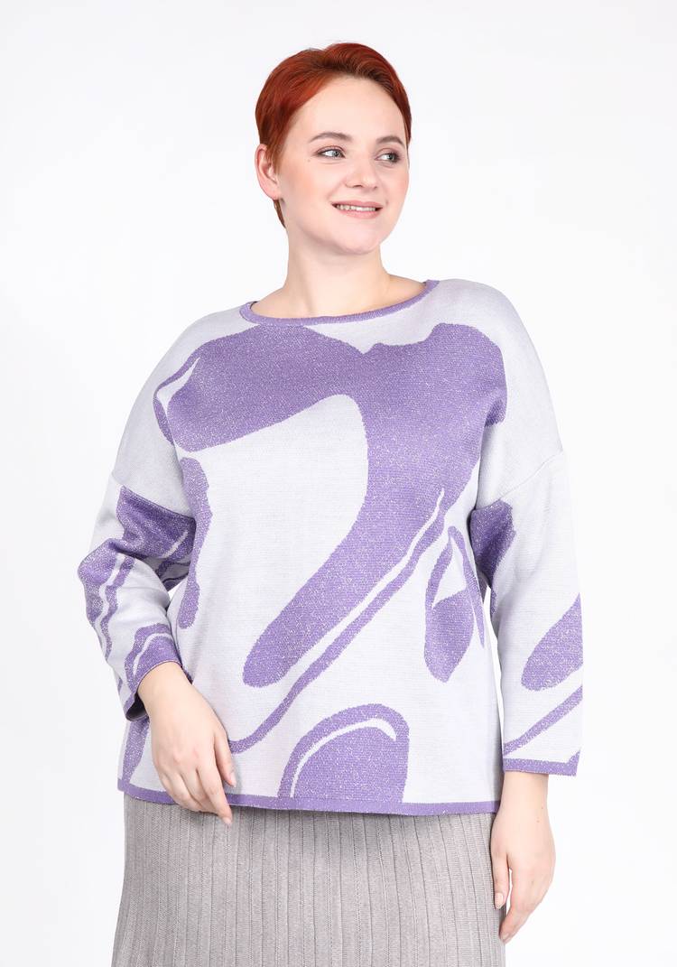 Джемпер с принтом абстракция шир.  750, рис. 16