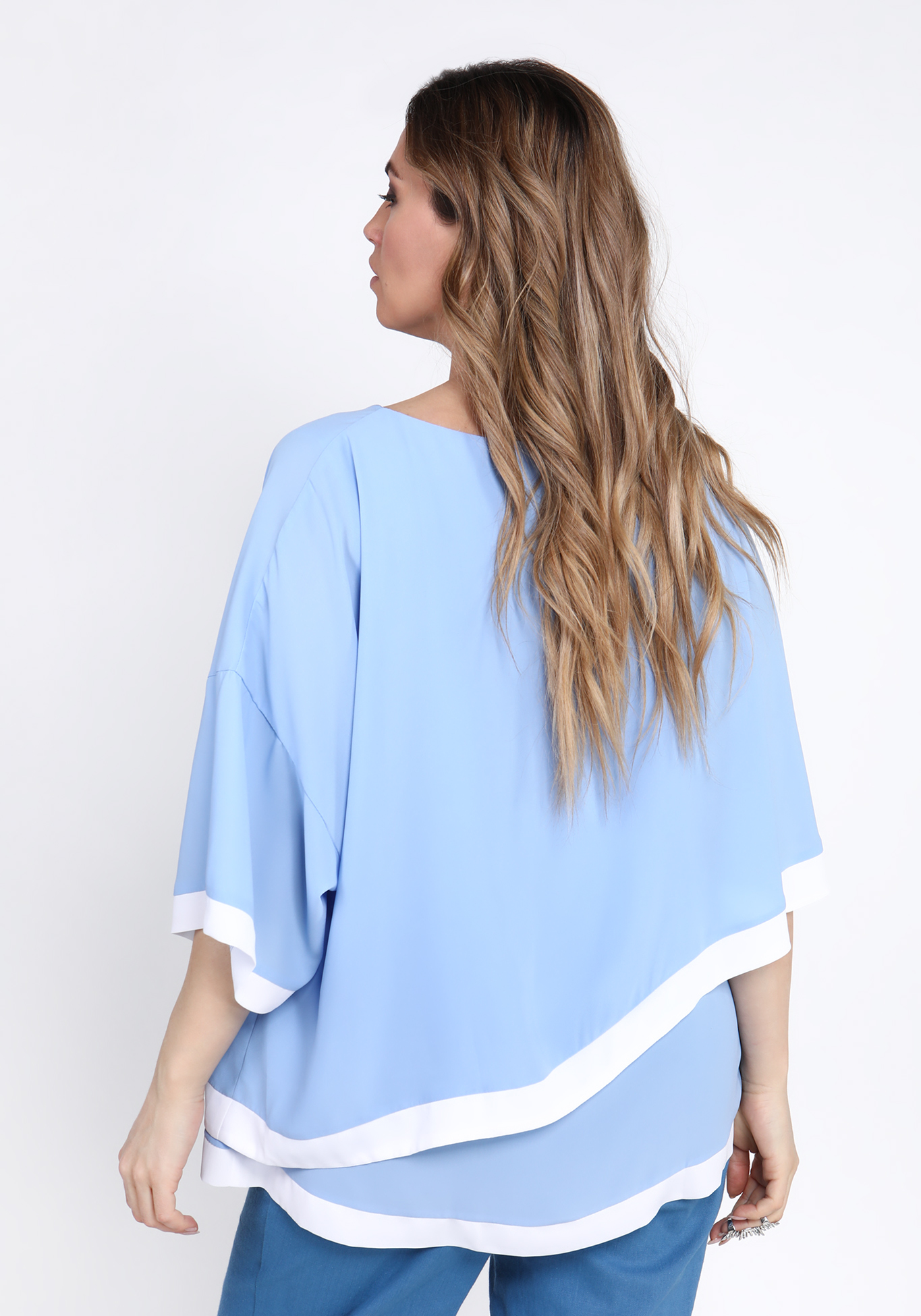 Блуза с кантом Bianka Modeno, размер 52, цвет коралловый - фото 7