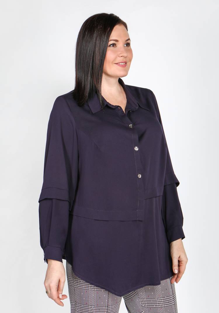 Блуза асимметричного кроя с пуговицами шир.  750, рис. 1