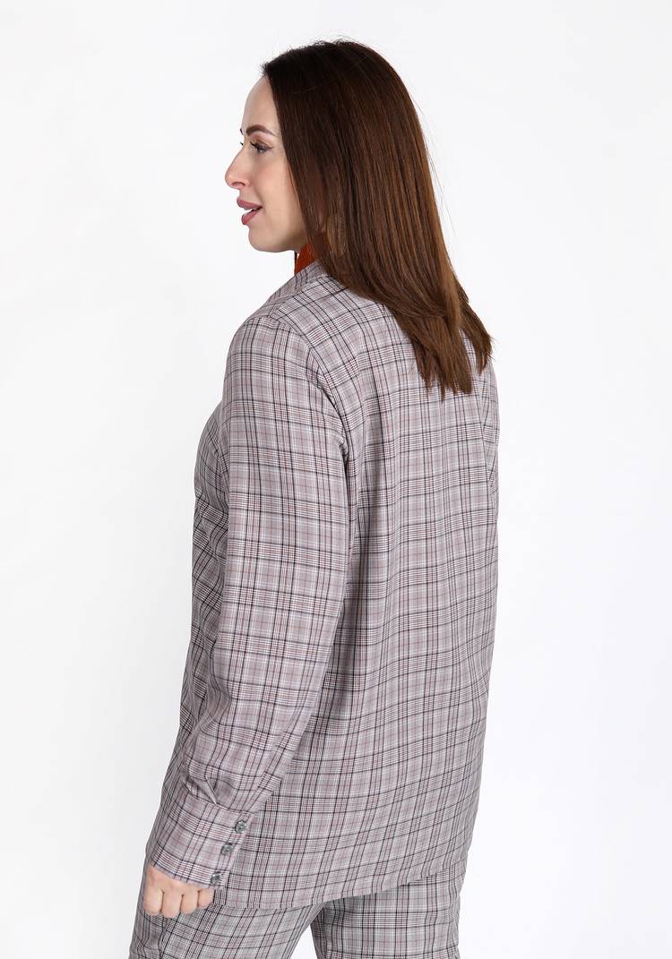 Рубашка прямого силуэта в клетку шир.  750, рис. 6