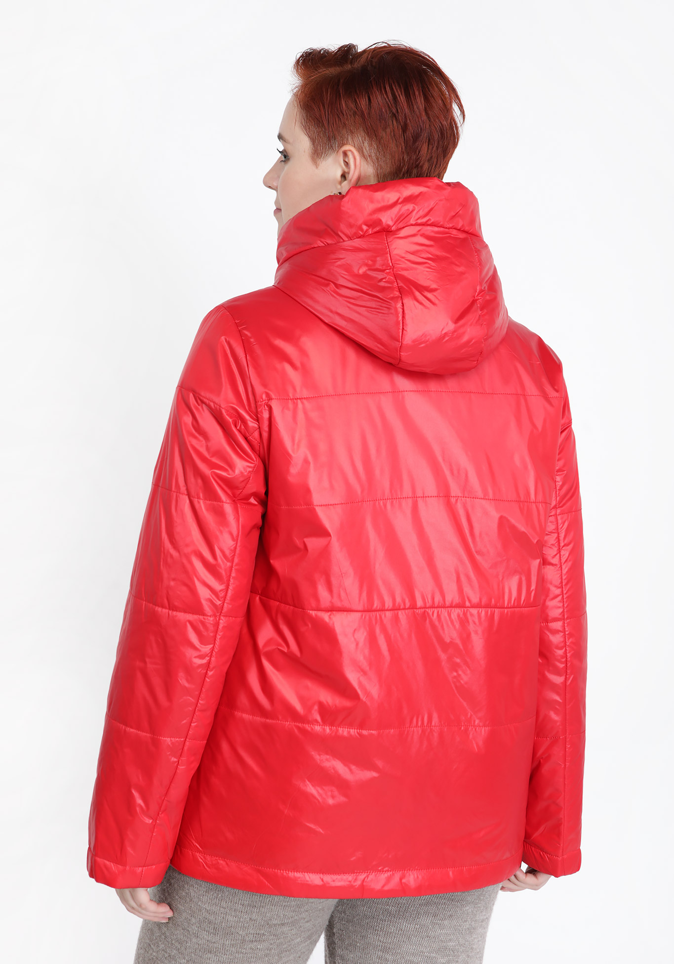 Куртка с декором на кармане, размер 48, цвет красный - фото 7