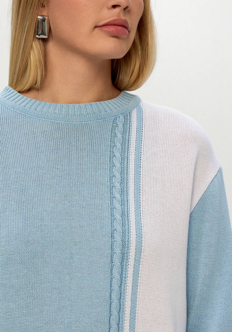 Джемпер двухцветный с косами шир.  750, рис. 14