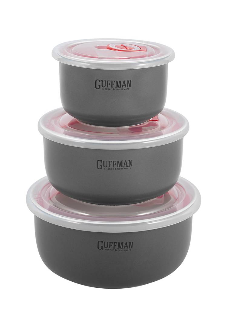 GUFFMAN Набор контейнеров с крышкой, серый шир.  750, рис. 1