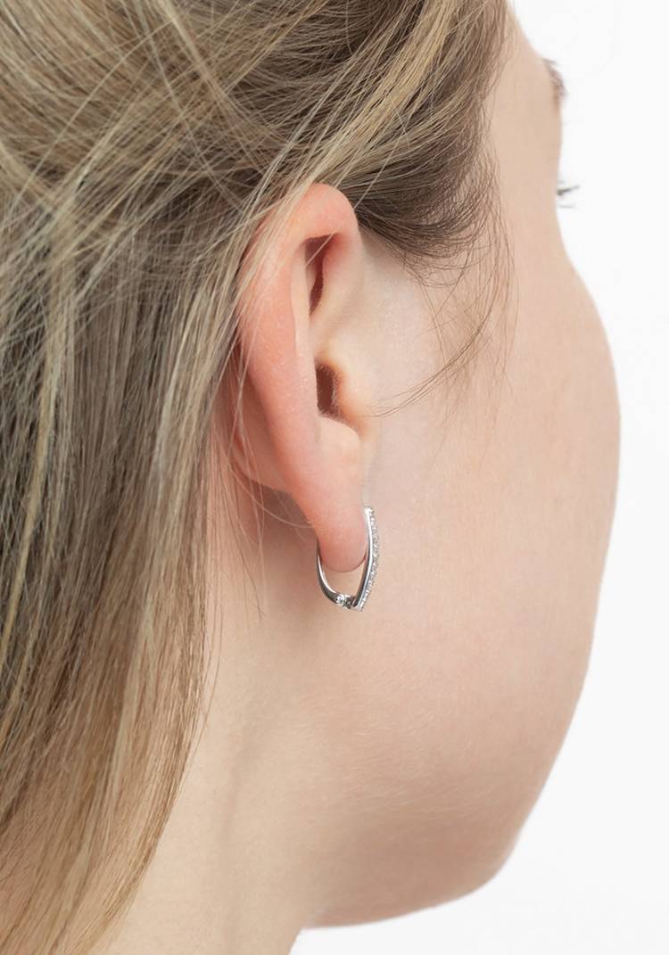 Серьги золотые Россыпь бриллиантов шир.  750, рис. 3