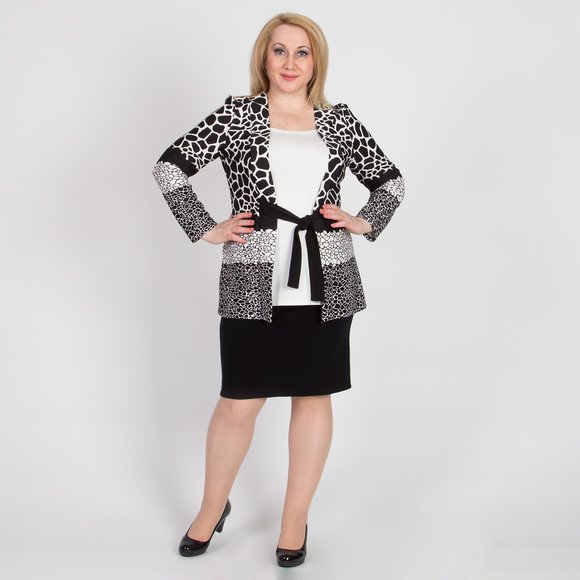 Блуза с эффектом двойки и монохромным принтом шир.  580, рис. 19