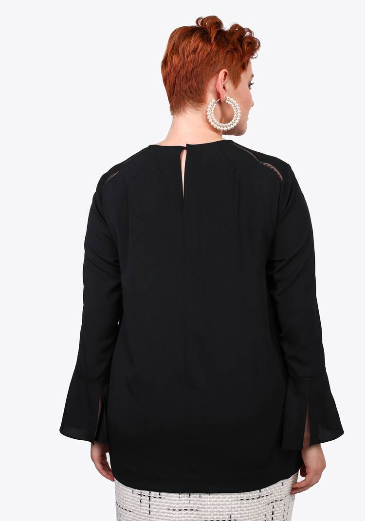 Блуза прямого силуэта с гипюровыми вставками шир.  750, рис. 6