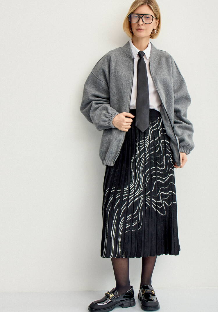 Юбка плиссе с абстрактным рисунком шир.  750, рис. 9