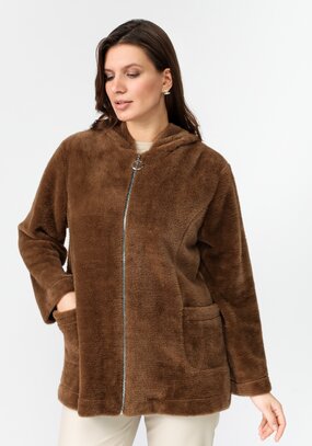 Толстовка плюшевая на молнии с капюшоном