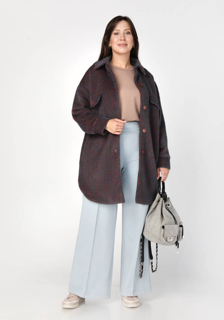 Полупальто на пуговицах с принтом шир.  750, рис. 7