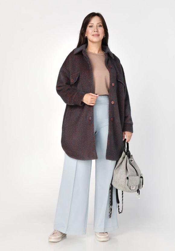 Полупальто на пуговицах с принтом шир.  580, рис. 7