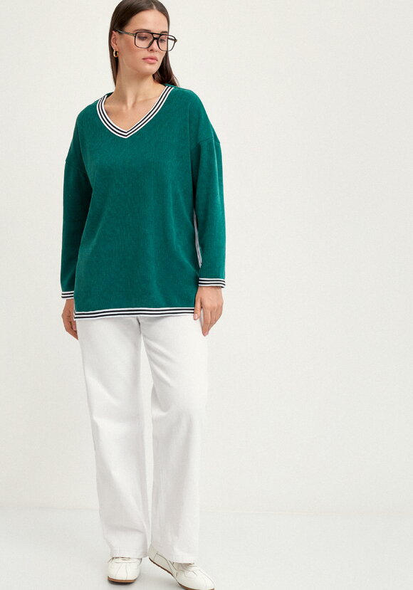 Джемпер с V-образным вырезом горловины шир.  580, рис. 10