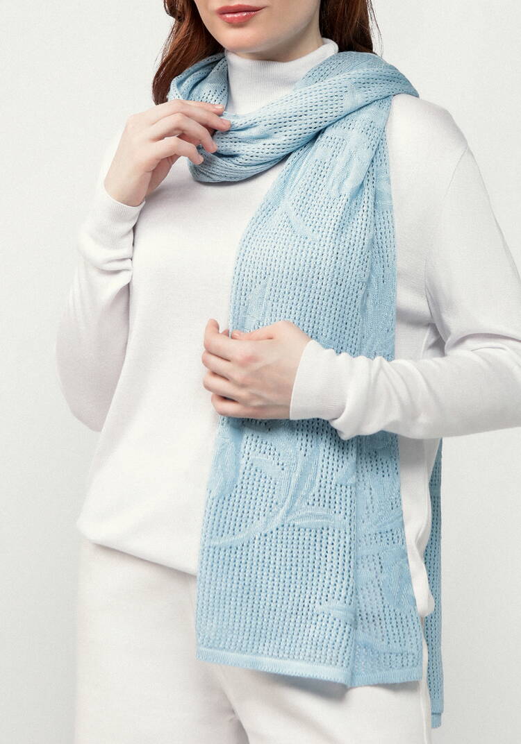 Палантин ажурный из натуральной шерсти шир.  750, рис. 23